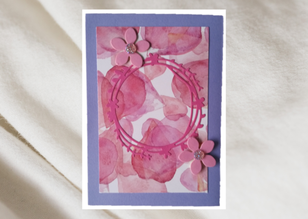 Grußkarte "rosa Blüten"