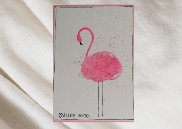 Grußkarte "Flamingogrüße"