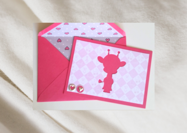 Grußkarte "rosa Baby"