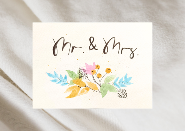 Aquarellkarte "Mr. & Mrs."